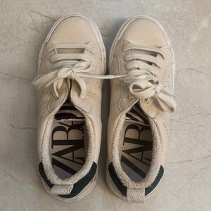 Zara Beige Lace-Up Sneakers